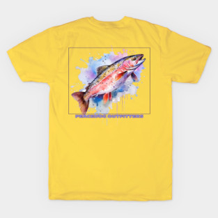 Peacedog Outfitters Trout Fishing Watercolor T-Shirt