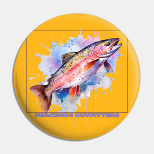 Peacedog Outfitters Trout Fishing Watercolor Pin