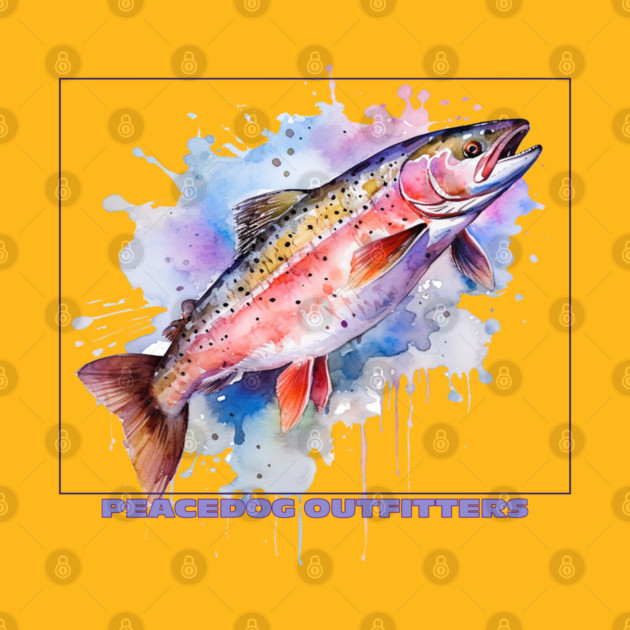 Peacedog Outfitters Trout Fishing Watercolor by Peacedog