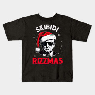 Skibidi Rizzmas Funny Trump Rizz Christmas Kids T-Shirt