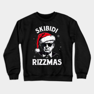 Skibidi Rizzmas Funny Trump Rizz Christmas Crewneck Sweatshirt