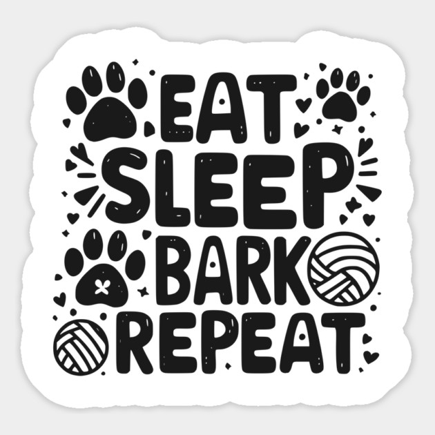 Eat Sleep Bark Repeat Magnet by Frank Ring