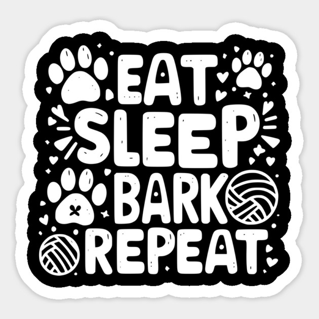Eat Sleep Bark Repeat Magnet by Frank Ring