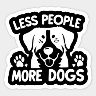 Less People More Dogs Sticker