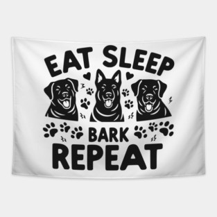 Eat Sleep Bark Repeat Tapestry