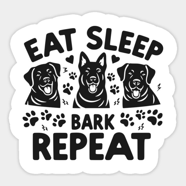 Eat Sleep Bark Repeat Magnet by Frank Ring