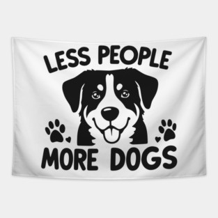 Less People More Dogs Tapestry