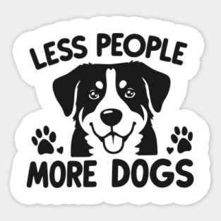 Less People More Dogs Sticker
