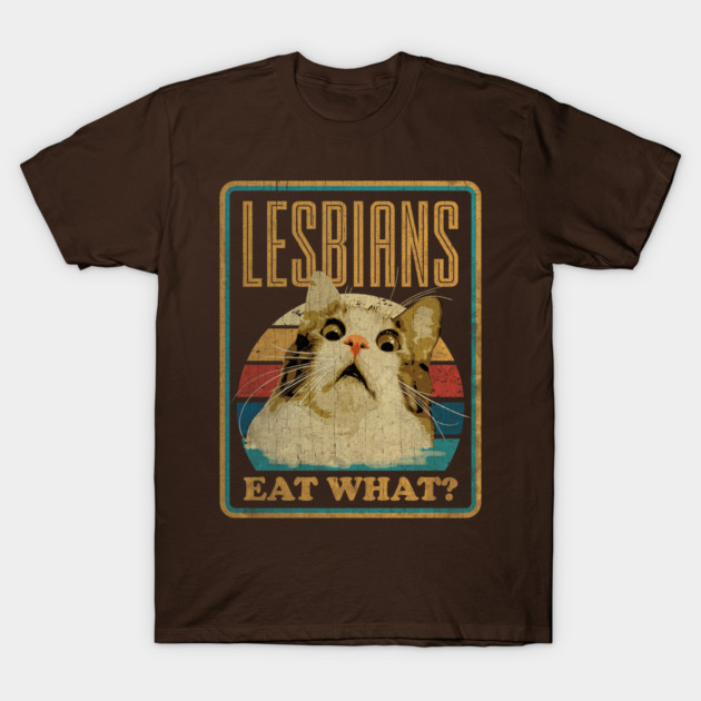 Lesbians Cat Retro Vintage T-Shirt
