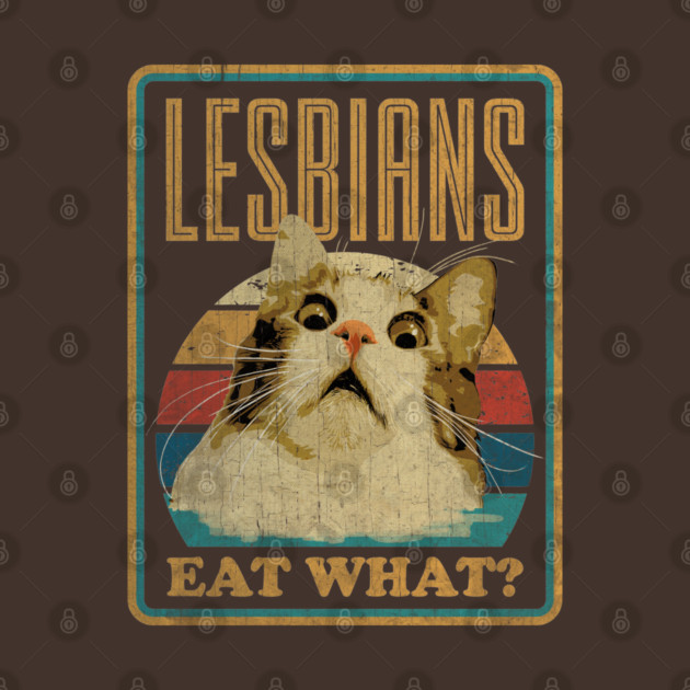 Lesbians Cat Retro Vintage T-Shirt