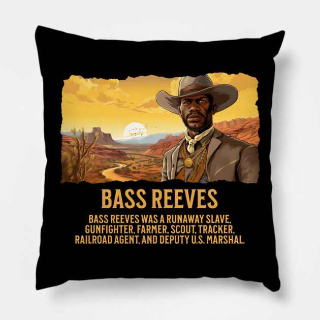 Bass Reeves - The Real Lone Ranger - Comic Style Pillow by UrbanLifeApparel