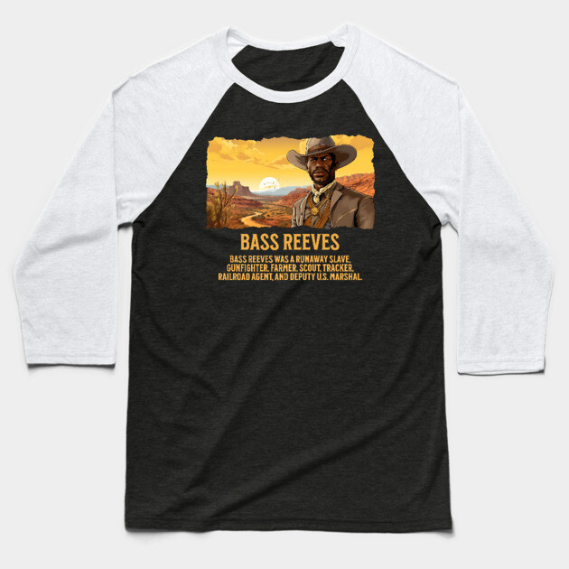 Bass Reeves - The Real Lone Ranger - Comic Style Baseball T-Shirt by UrbanLifeApparel