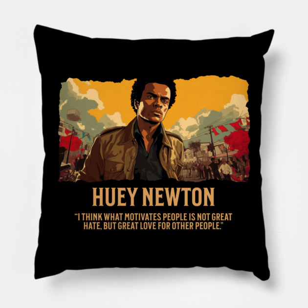 Huey Newton - Comic Style Pillow by UrbanLifeApparel