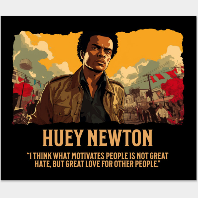 Huey Newton - Comic Style Wall Art by UrbanLifeApparel