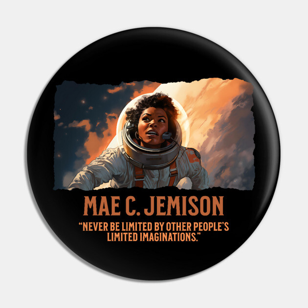 Mae C. Jemison Astronaut - Comic Style Pin by UrbanLifeApparel