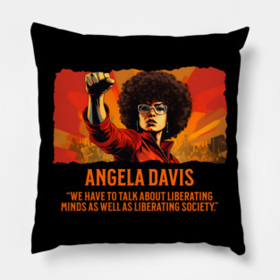 Angela Davis - Comic Style, Black History Pillow