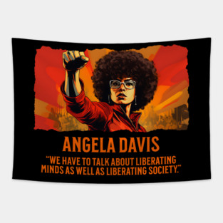 Angela Davis - Comic Style, Black History Tapestry
