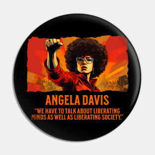 Angela Davis - Comic Style, Black History Pin