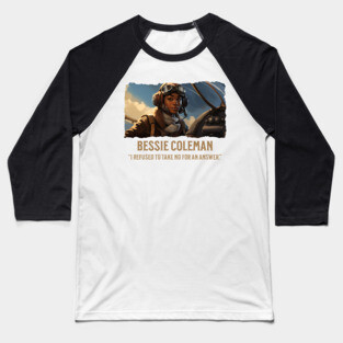 Bessie Coleman - Comic Style - Black History Baseball T-Shirt