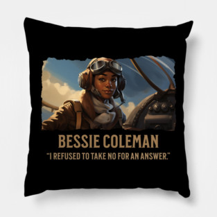 Bessie Coleman - Comic Style - Black History Pillow