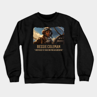Bessie Coleman - Comic Style - Black History Crewneck Sweatshirt