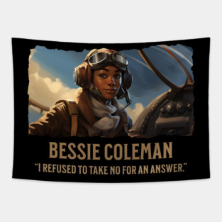 Bessie Coleman - Comic Style - Black History Tapestry