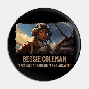 Bessie Coleman - Comic Style - Black History Pin