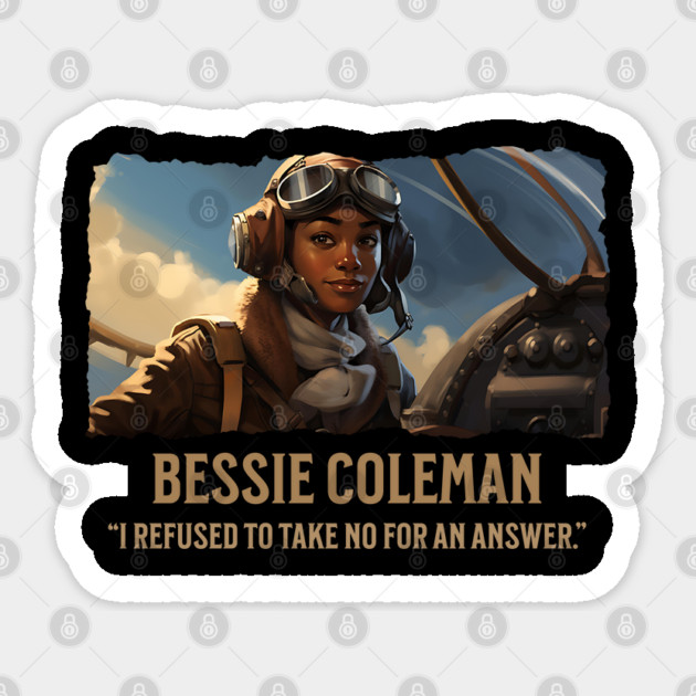 Bessie Coleman - Comic Style - Black History Sticker by UrbanLifeApparel