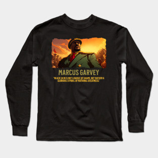 Marcus Garvey - Comic Style - Black History Long Sleeve T-Shirt