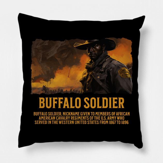 BUFFALO SOLDIER, Comic Style, Black History Pillow by UrbanLifeApparel