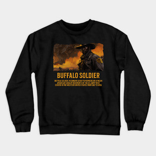 BUFFALO SOLDIER, Comic Style, Black History Crewneck Sweatshirt