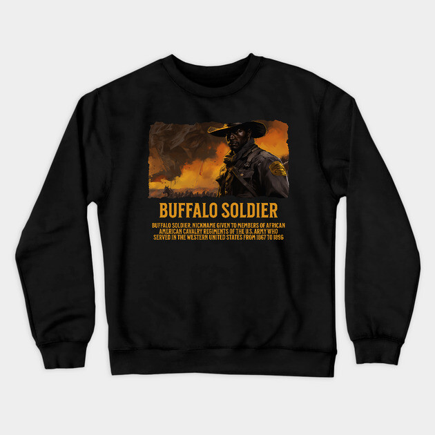 BUFFALO SOLDIER, Comic Style, Black History Crewneck Sweatshirt by UrbanLifeApparel