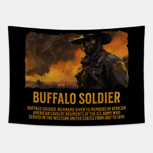 BUFFALO SOLDIER, Comic Style, Black History Tapestry by UrbanLifeApparel