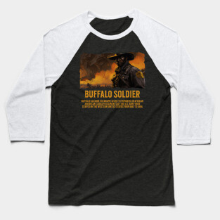 BUFFALO SOLDIER, Comic Style, Black History Baseball T-Shirt
