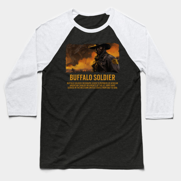 BUFFALO SOLDIER, Comic Style, Black History Baseball T-Shirt by UrbanLifeApparel