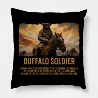 BUFFALO SOLDIERs, Comic Style, Black History Pillow
