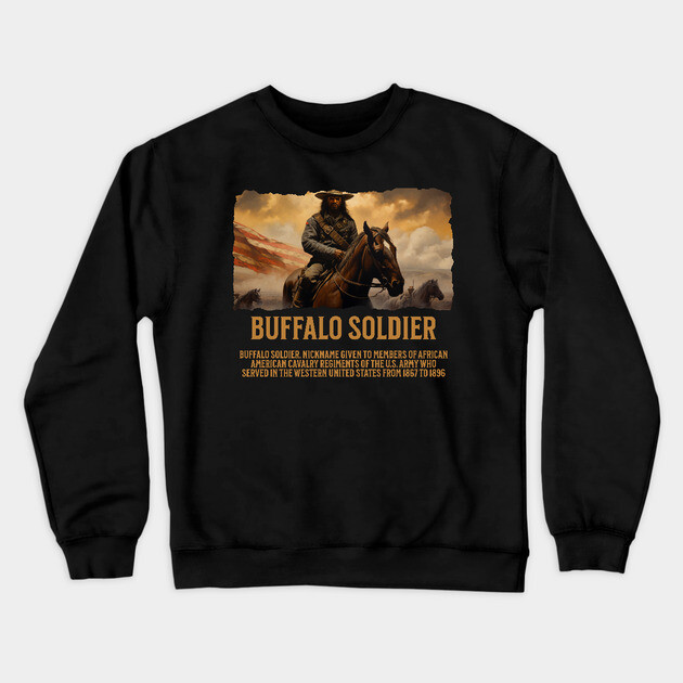 BUFFALO SOLDIERs, Comic Style, Black History Crewneck Sweatshirt by UrbanLifeApparel