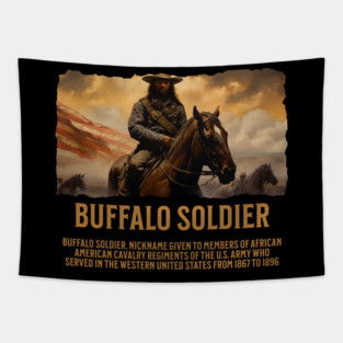 BUFFALO SOLDIERs, Comic Style, Black History Tapestry