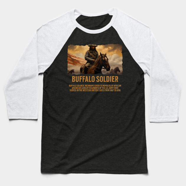 BUFFALO SOLDIERs, Comic Style, Black History Baseball T-Shirt by UrbanLifeApparel