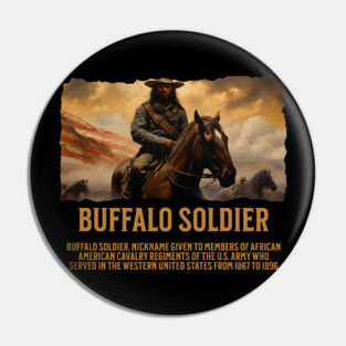 BUFFALO SOLDIERs, Comic Style, Black History Pin