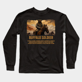 BUFFALO SOLDIERs, Comic Style, Black History Long Sleeve T-Shirt