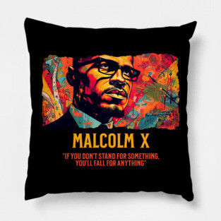 Malcolm X, Black History, Comic Style Pillow
