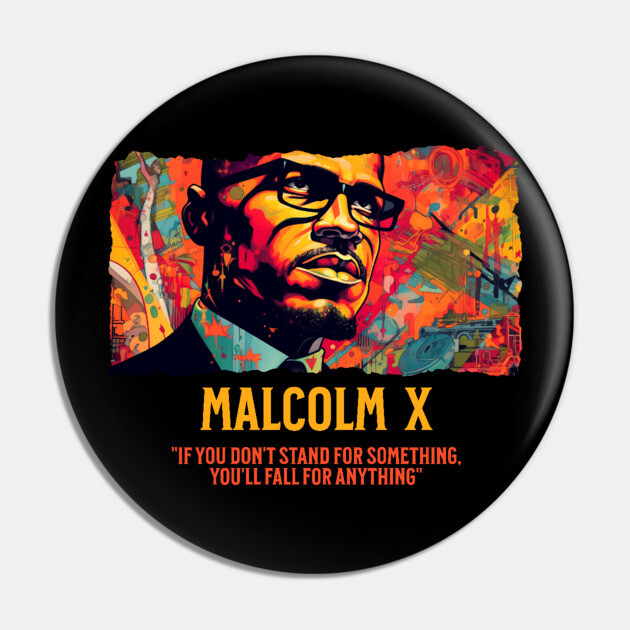 Malcolm X, Black History, Comic Style Pin by UrbanLifeApparel