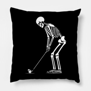 skeleton plays golf Pillow