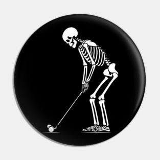 skeleton plays golf Pin