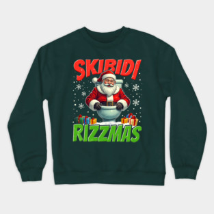 Skibidi Rizzmas Funny Santa Claus Crewneck Sweatshirt