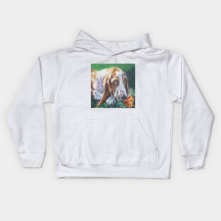 Basset Hound Fine Art Painting Kids Hoodie