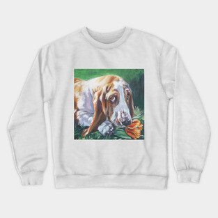 Basset Hound Fine Art Painting Crewneck Sweatshirt