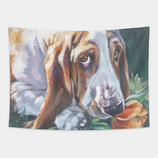 Basset Hound Fine Art Painting Tapestry