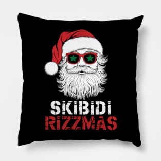 Skibidi Rizzmas Christmas Rizz Santa Claus Charisma Kid Cool Pillow